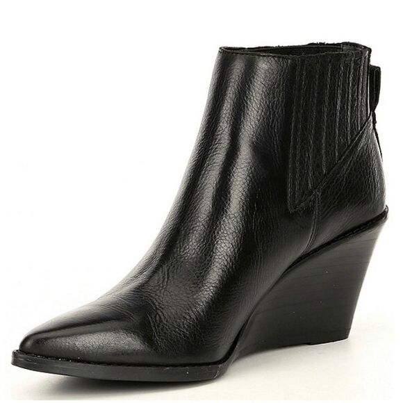 CALVIN Klein Bootie Wedge Leather Size 10 NIB - Picture 2 of 8